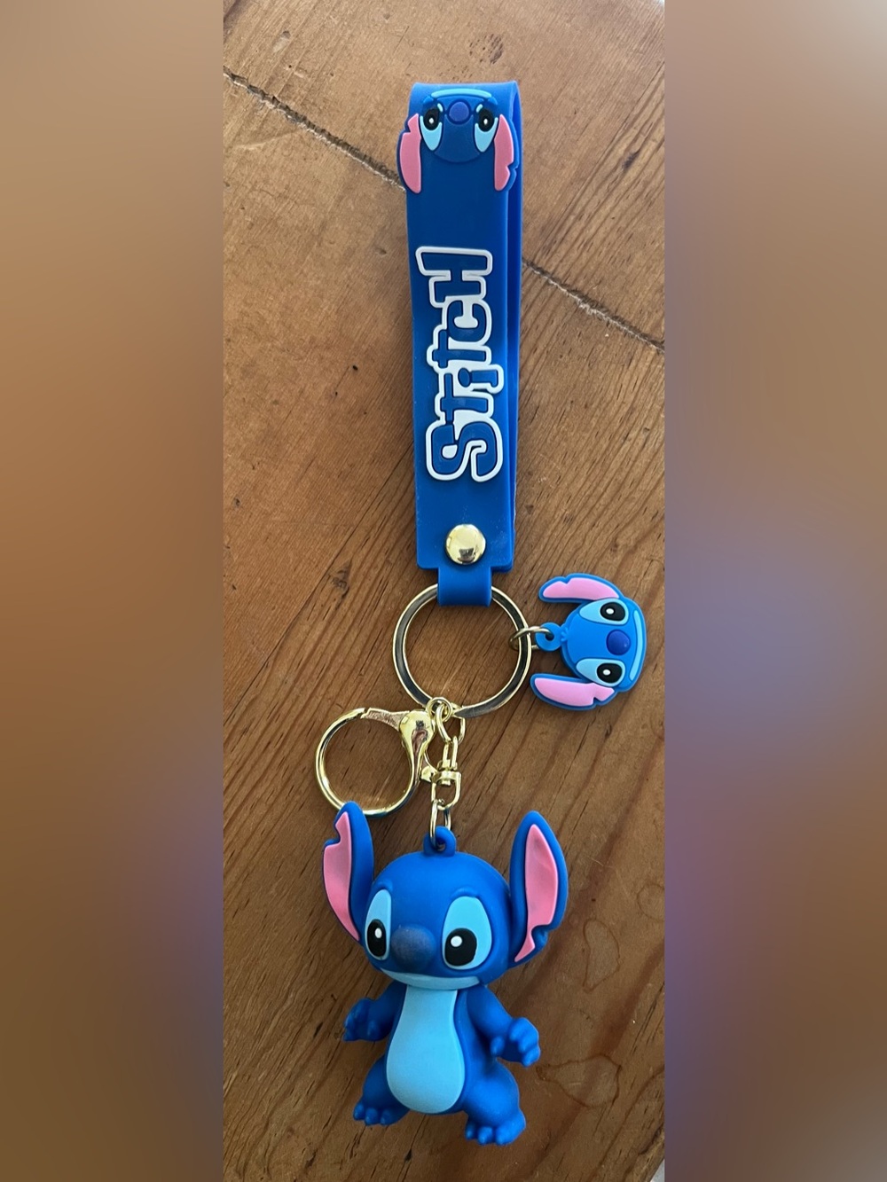 Blue 'Stitch' Kids Keychain Wrist Strap with Character Charm
